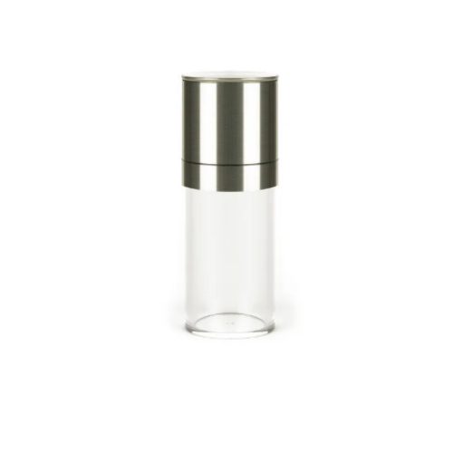 Fűszermalom rozsdamentes acél - üveg, inox - henger alakú